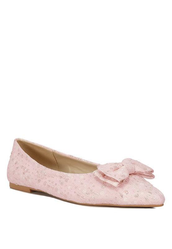 Cicely Jacquard Bow Embellished Ballet FlatsCicely Jacquard Bow Embellished Ballet FlatsSouthern Peach 