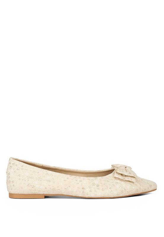 Cicely Jacquard Bow Embellished Ballet FlatsCicely Jacquard Bow Embellished Ballet FlatsSouthern Peach 