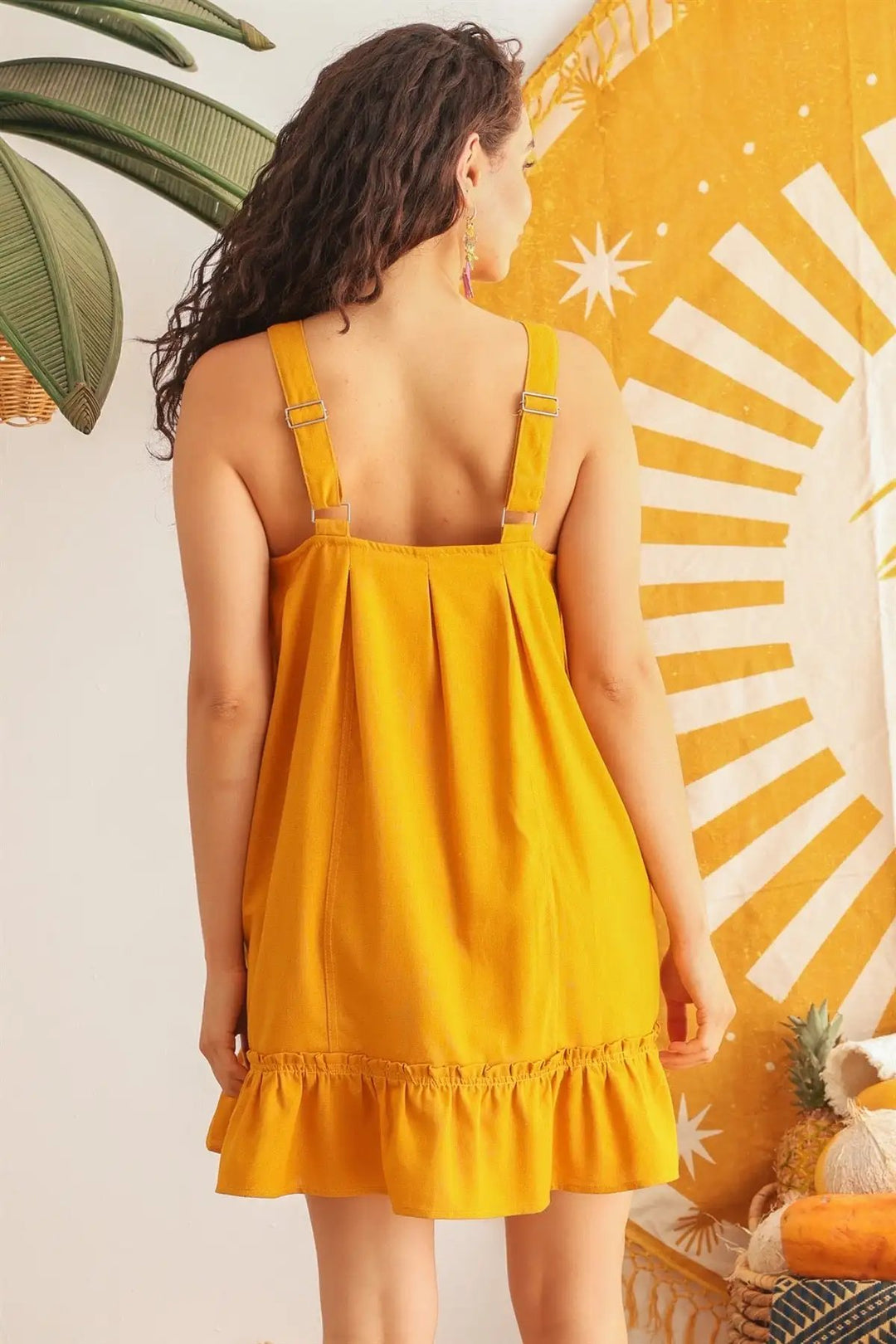 Summer Breeze Button Up Mini Dress - Southern Peach 