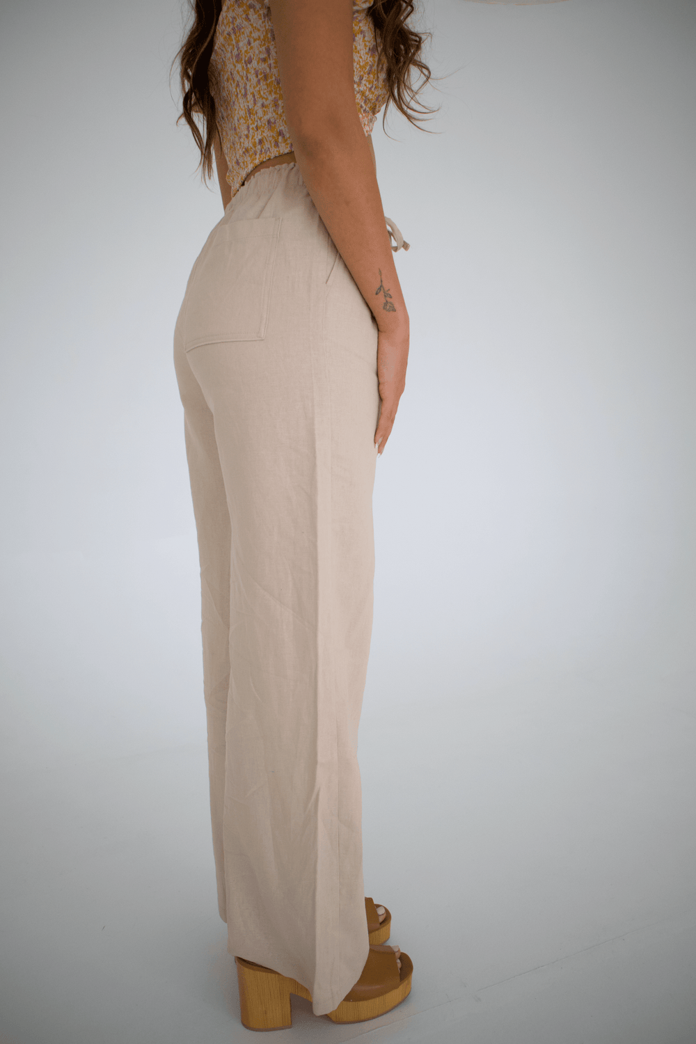 Florida Breeze Khaki Linen Pants - Southern Peach - 