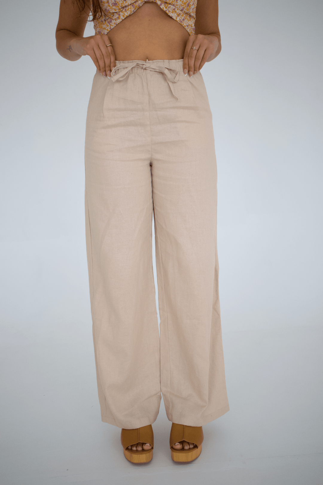 Florida Breeze Khaki Linen Pants - Southern Peach - 