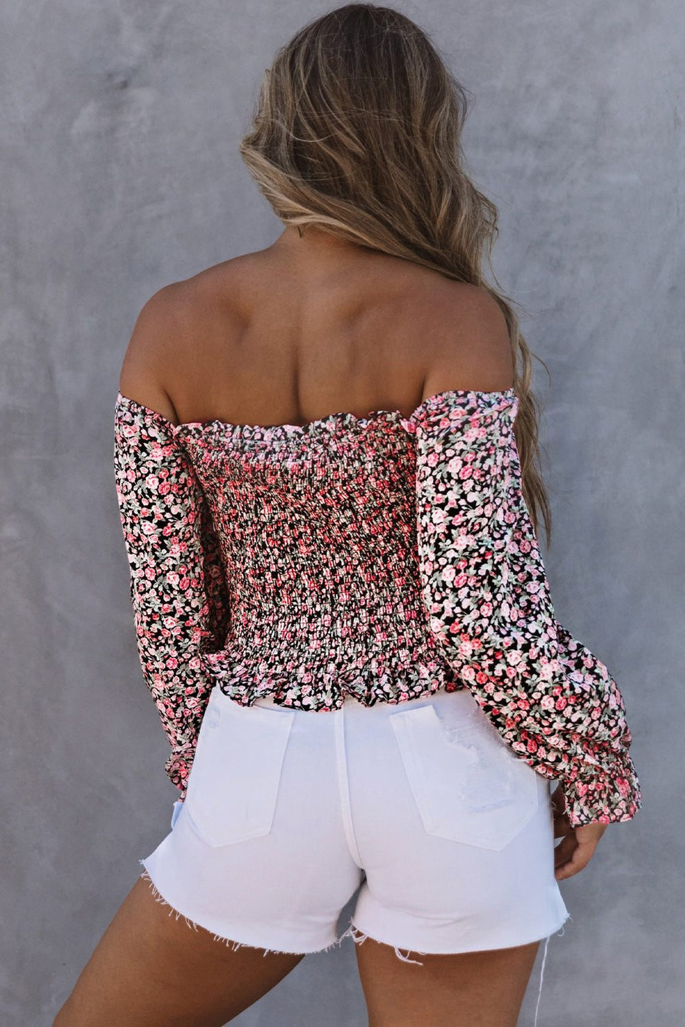 Floral Smocked Cropped Top (